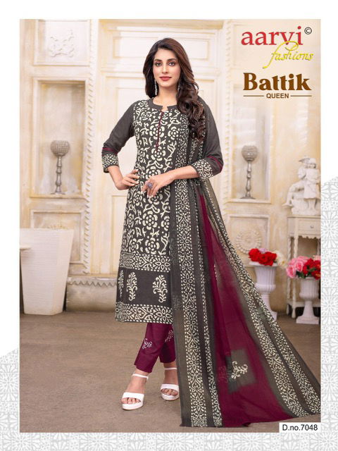 Aarvi Battik Queen Vol 1 Casual Wear Wholesale Cotton Dress Material
